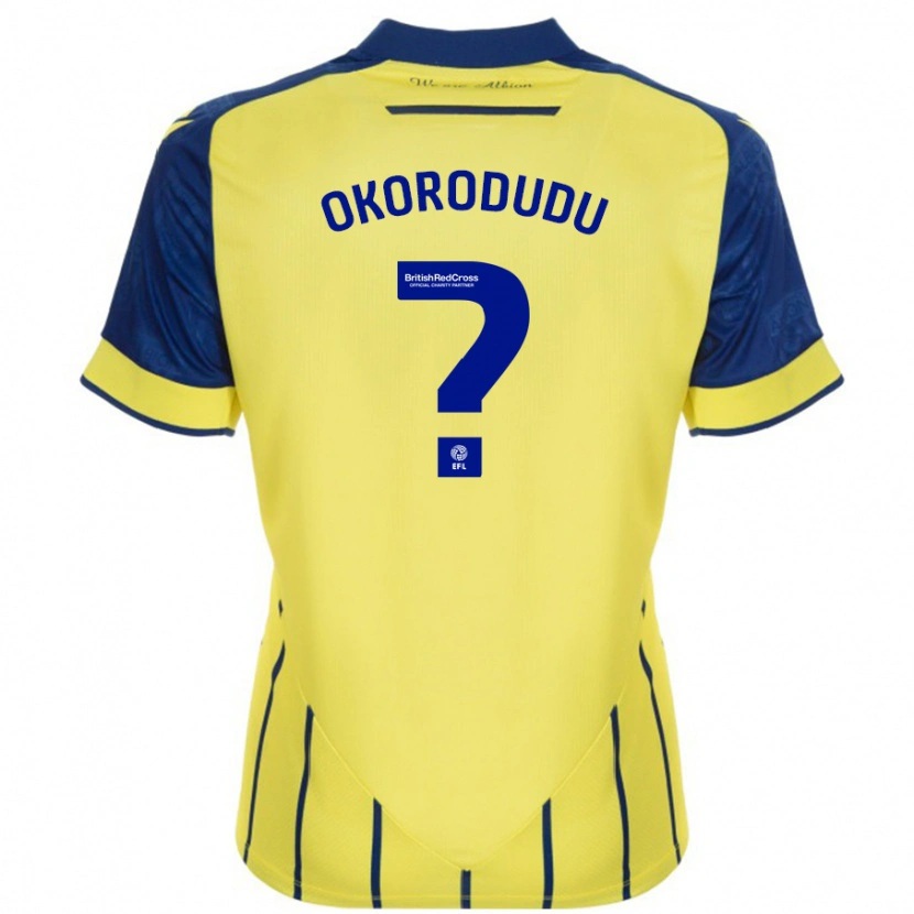 Danxen Mænd Adam Okorodudu #0 Gul Blå Udebane Spillertrøjer 2024/25 Trøje T-Shirt