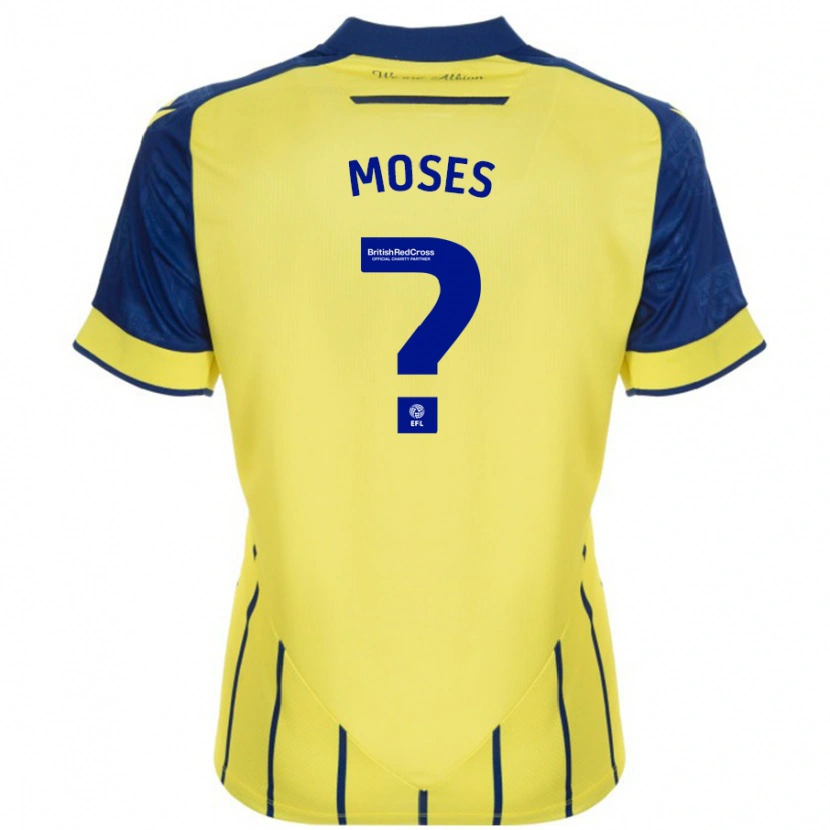 Danxen Mænd Maxwell Moses #0 Gul Blå Udebane Spillertrøjer 2024/25 Trøje T-Shirt