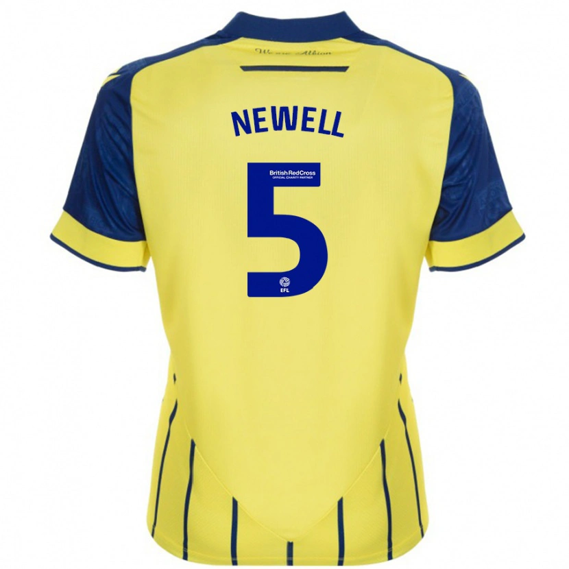 Danxen Mænd Lucy Newell #5 Gul Blå Udebane Spillertrøjer 2024/25 Trøje T-Shirt