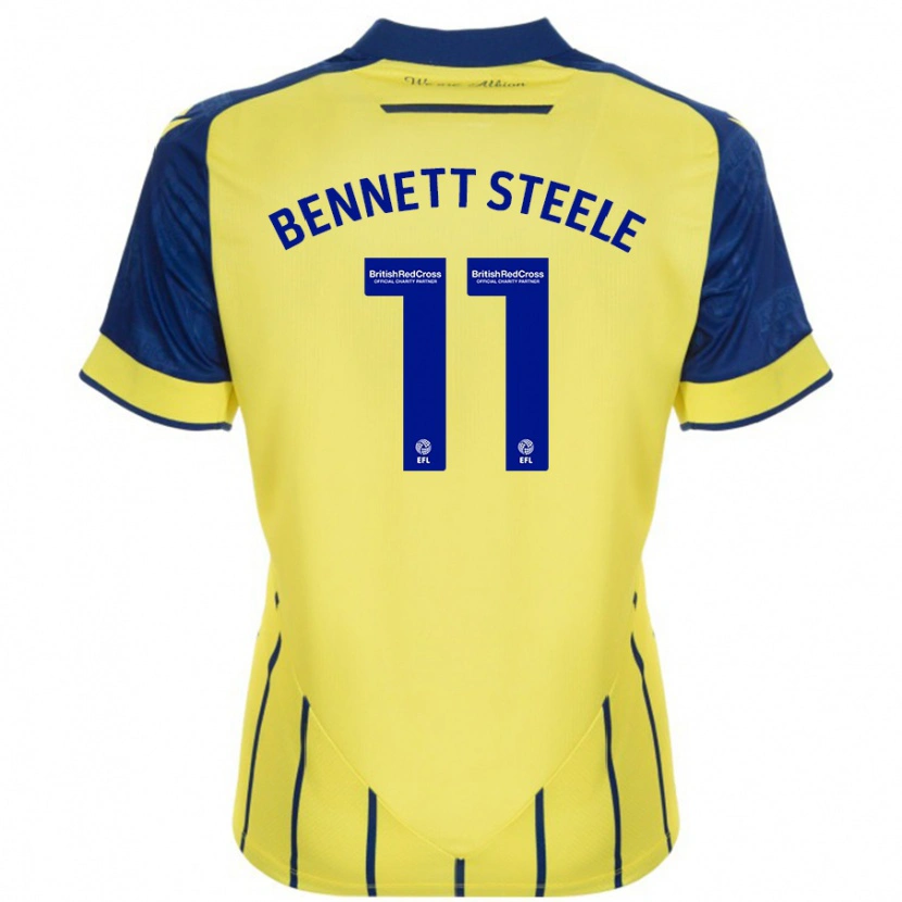 Danxen Mænd Lizzie Bennett-Steele #11 Gul Blå Udebane Spillertrøjer 2024/25 Trøje T-Shirt