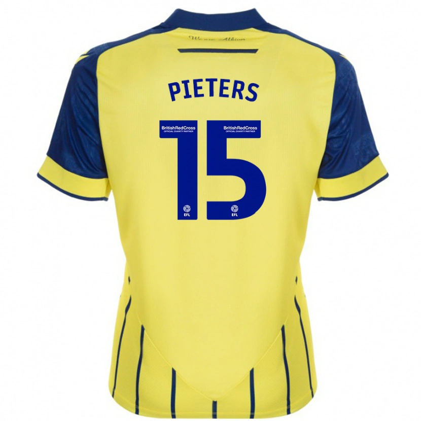 Danxen Mænd Erik Pieters #15 Gul Blå Udebane Spillertrøjer 2024/25 Trøje T-Shirt