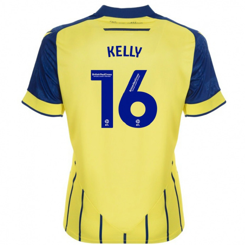 Danxen Mænd Martin Kelly #16 Gul Blå Udebane Spillertrøjer 2024/25 Trøje T-Shirt