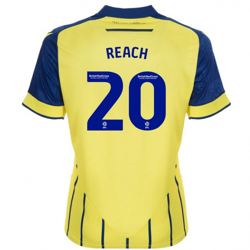 Danxen Mænd Adam Reach #20 Gul Blå Udebane Spillertrøjer 2024/25 Trøje T-Shirt