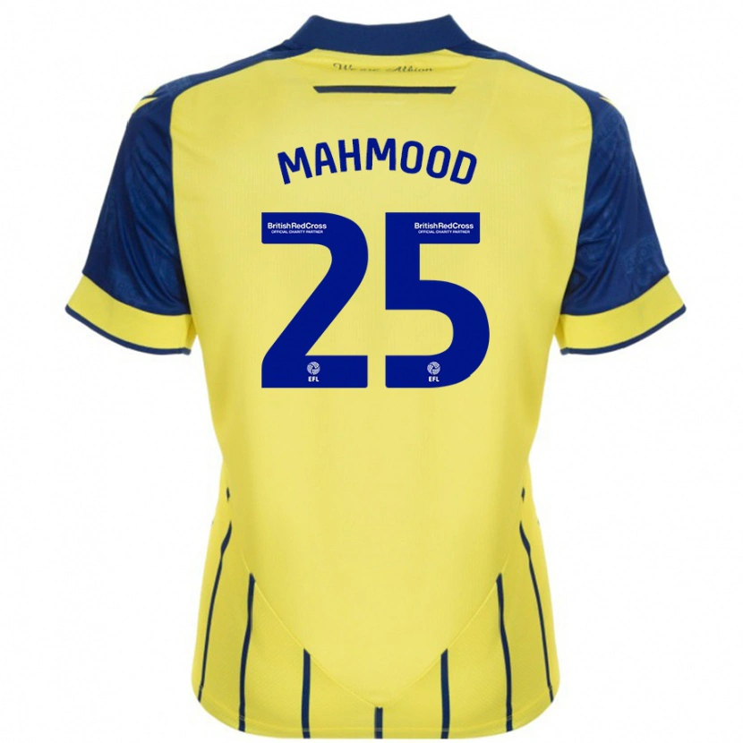 Danxen Mænd Mahmood #25 Gul Blå Udebane Spillertrøjer 2024/25 Trøje T-Shirt