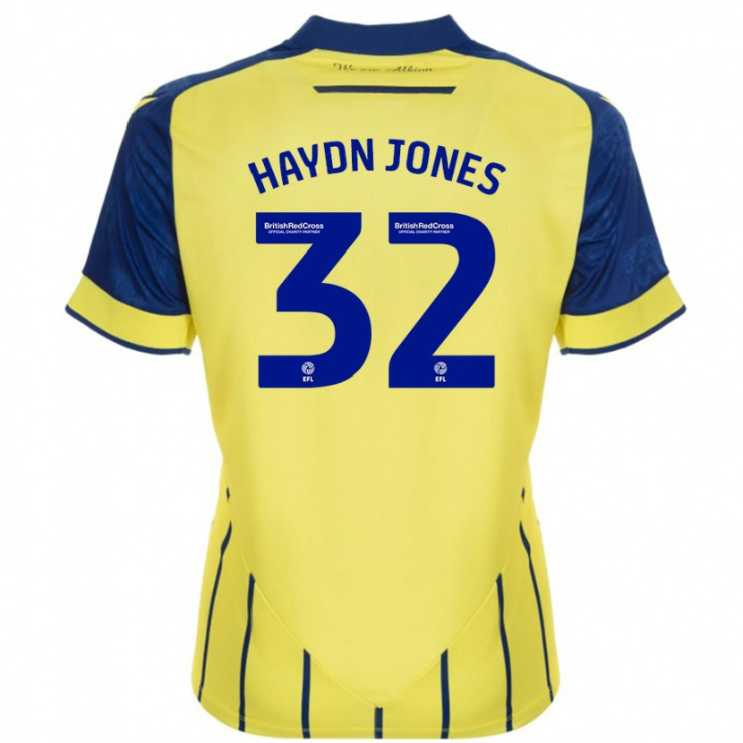Danxen Mænd Mackenzie Haydn-Jones #32 Gul Blå Udebane Spillertrøjer 2024/25 Trøje T-Shirt