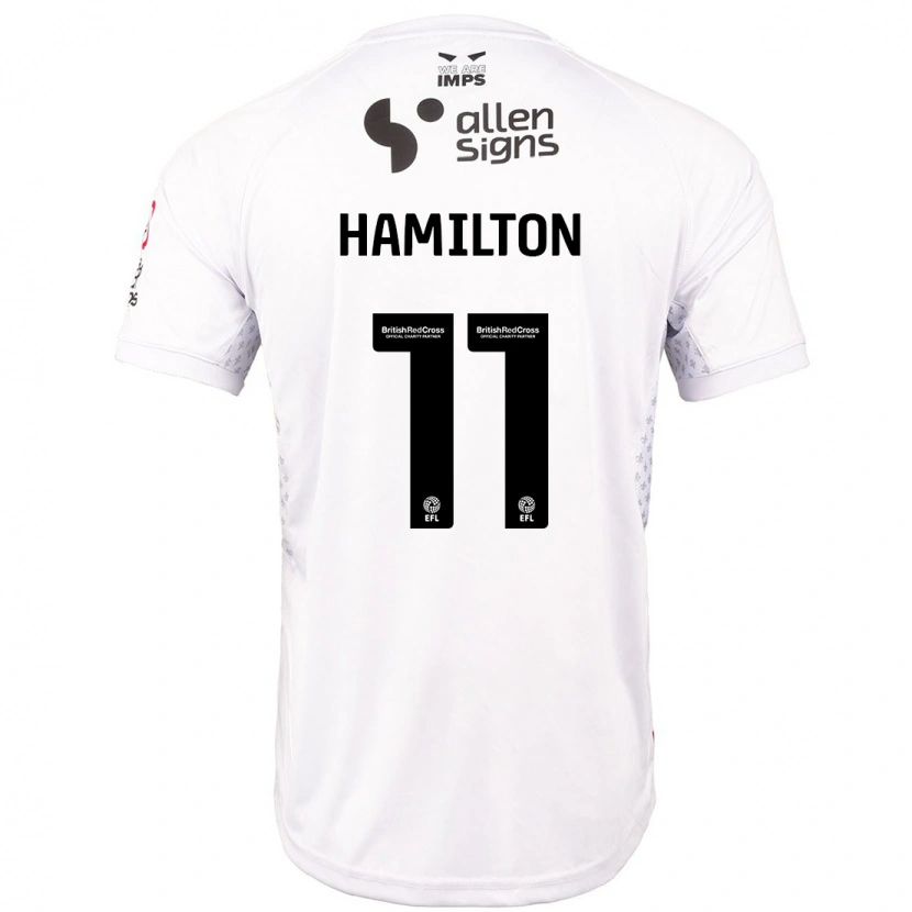 Danxen Mænd Ethan Hamilton #11 Rød Hvid Udebane Spillertrøjer 2024/25 Trøje T-Shirt
