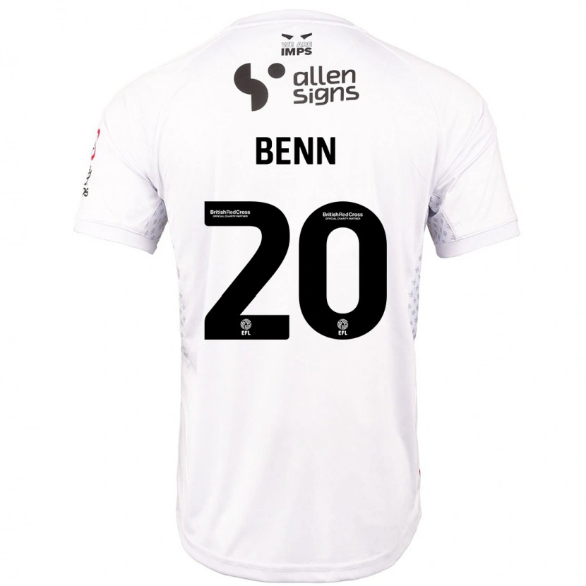 Danxen Mænd Jay Benn #20 Rød Hvid Udebane Spillertrøjer 2024/25 Trøje T-Shirt