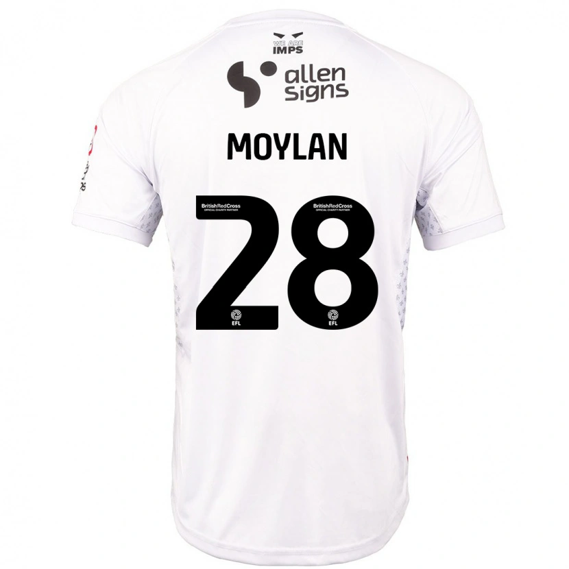 Danxen Mænd Jack Moylan #28 Rød Hvid Udebane Spillertrøjer 2024/25 Trøje T-Shirt