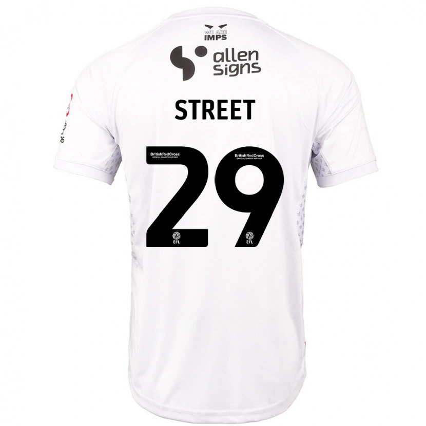 Danxen Mænd Robert Street #29 Rød Hvid Udebane Spillertrøjer 2024/25 Trøje T-Shirt