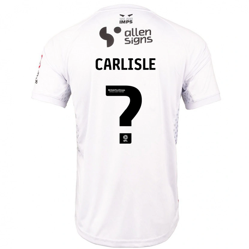 Danxen Mænd Charlie Carlisle #0 Rød Hvid Udebane Spillertrøjer 2024/25 Trøje T-Shirt