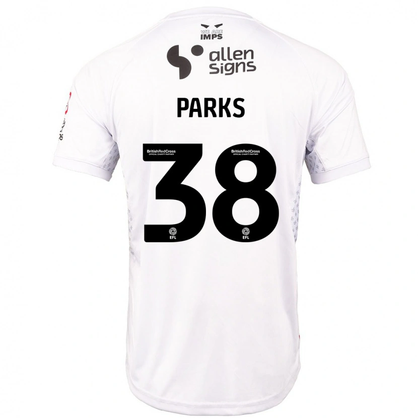Danxen Mænd Charlie Parks #38 Rød Hvid Udebane Spillertrøjer 2024/25 Trøje T-Shirt