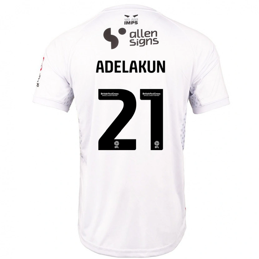 Danxen Mænd Hakeeb Adelakun #21 Rød Hvid Udebane Spillertrøjer 2024/25 Trøje T-Shirt
