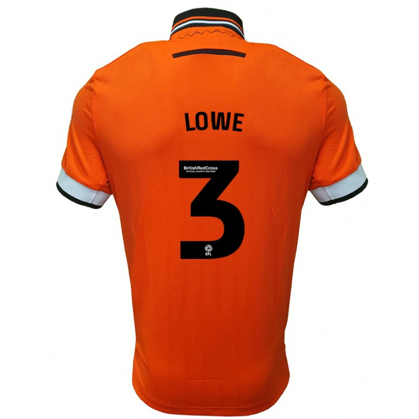Danxen Mænd Max Lowe #3 Orange Hvid Udebane Spillertrøjer 2024/25 Trøje T-Shirt