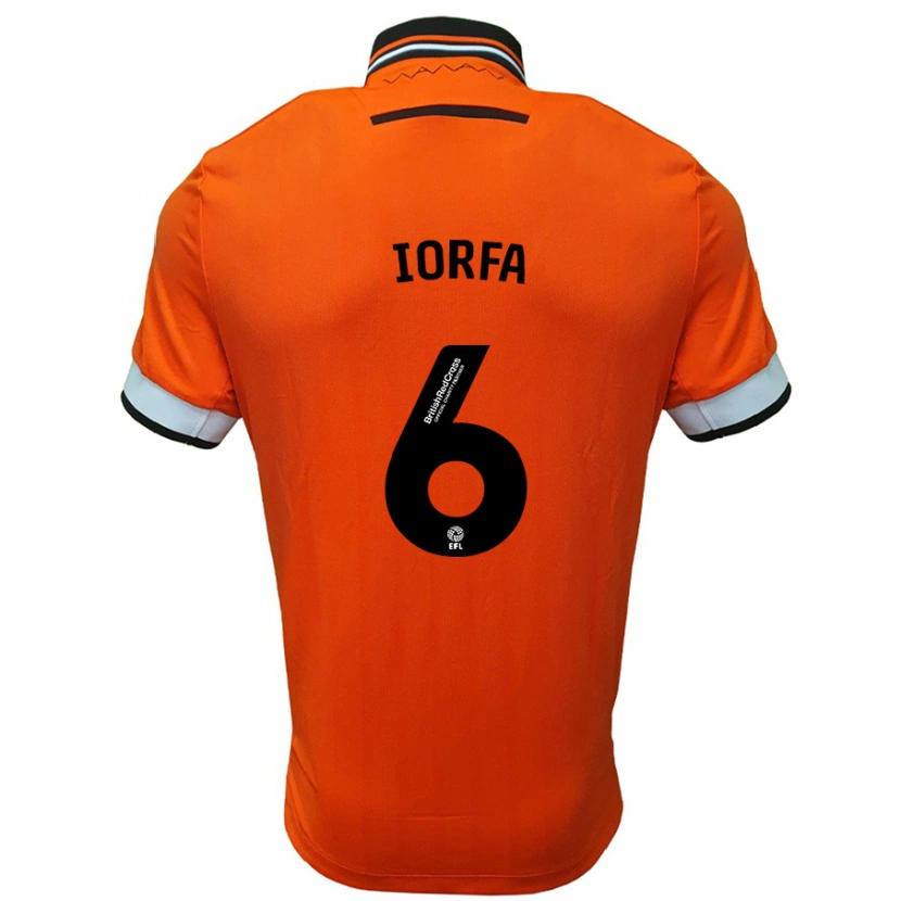 Danxen Mænd Dominic Iorfa #6 Orange Hvid Udebane Spillertrøjer 2024/25 Trøje T-Shirt