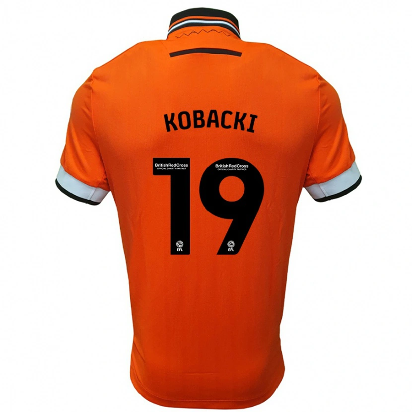 Danxen Mænd Olaf Kobacki #19 Orange Hvid Udebane Spillertrøjer 2024/25 Trøje T-Shirt