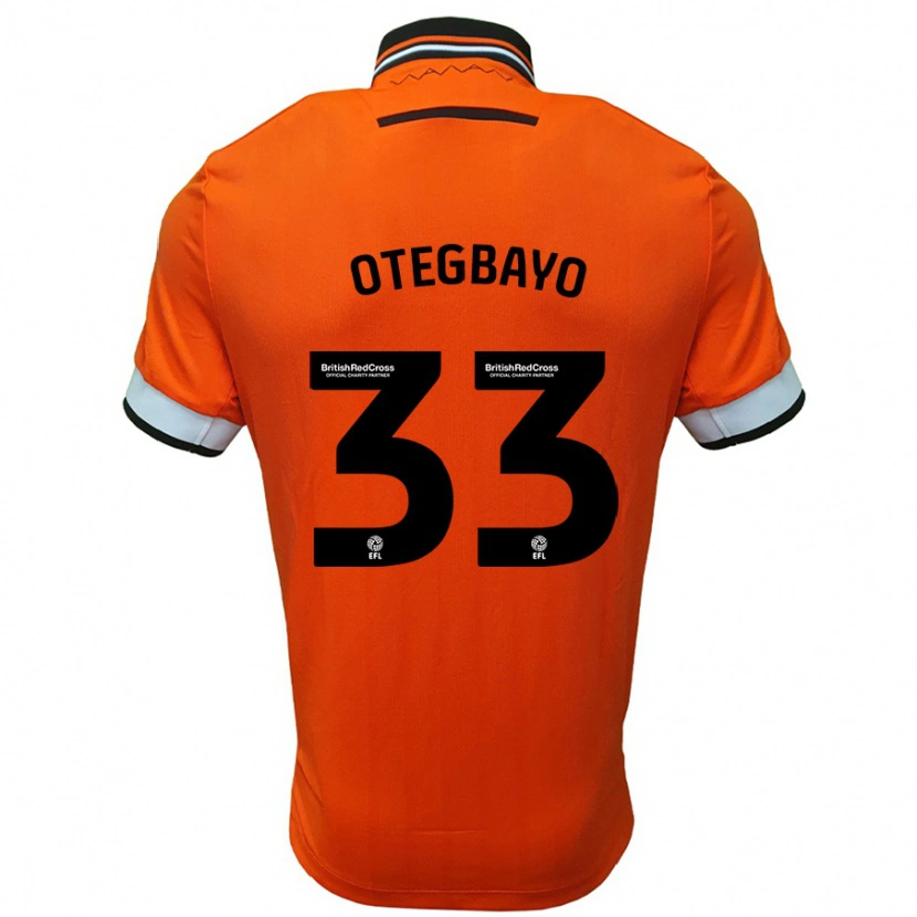 Danxen Mænd Gabriel Otegbayo #33 Orange Hvid Udebane Spillertrøjer 2024/25 Trøje T-Shirt