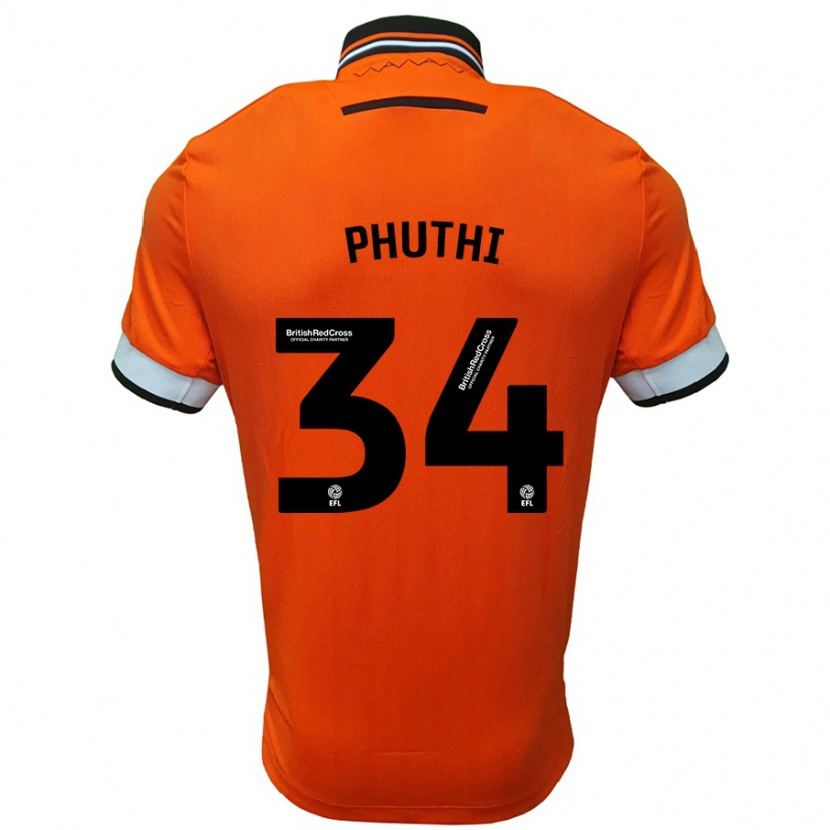 Danxen Mænd Joey Phuthi #34 Orange Hvid Udebane Spillertrøjer 2024/25 Trøje T-Shirt