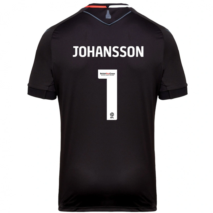 Danxen Mænd Viktor Johansson #1 Sort Udebane Spillertrøjer 2024/25 Trøje T-Shirt