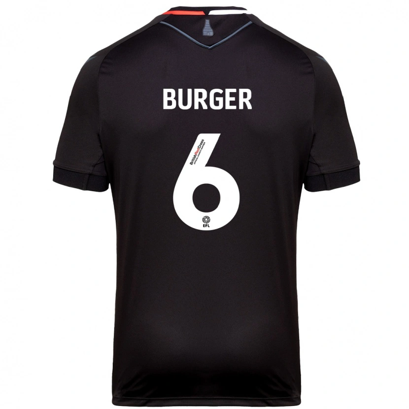 Danxen Mænd Wouter Burger #6 Sort Udebane Spillertrøjer 2024/25 Trøje T-Shirt