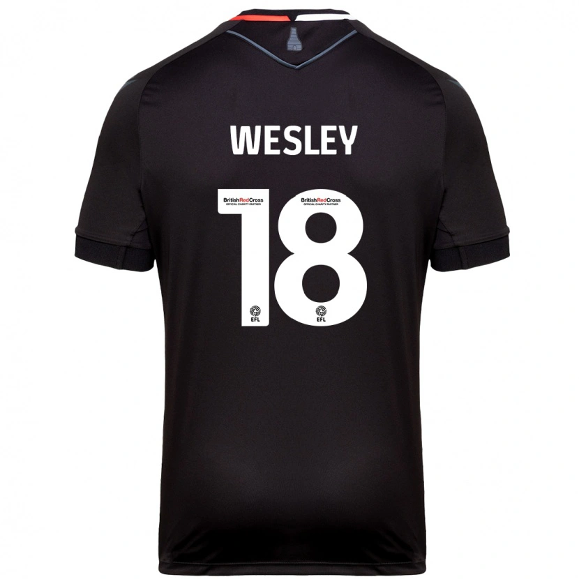 Danxen Mænd Wesley Moraes #18 Sort Udebane Spillertrøjer 2024/25 Trøje T-Shirt