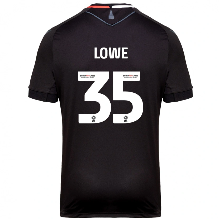 Danxen Mænd Nathan Lowe #35 Sort Udebane Spillertrøjer 2024/25 Trøje T-Shirt