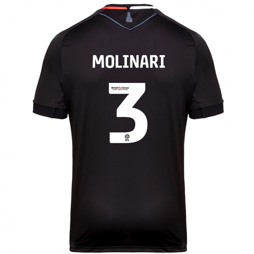 Danxen Mænd Lucia Molinari #3 Sort Udebane Spillertrøjer 2024/25 Trøje T-Shirt