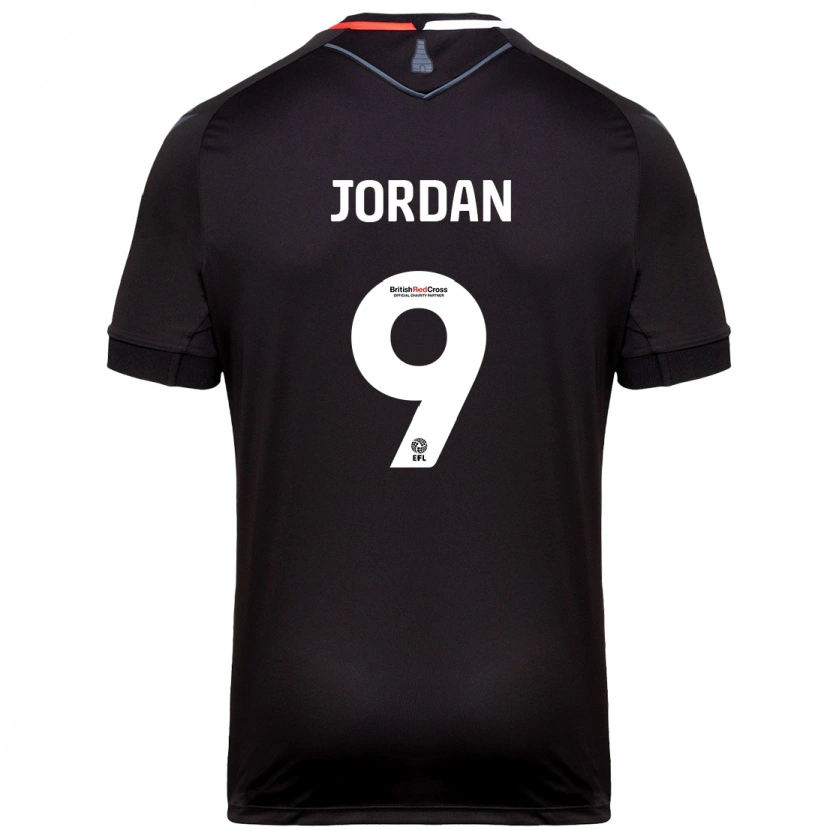 Danxen Mænd Saffron Jordan #9 Sort Udebane Spillertrøjer 2024/25 Trøje T-Shirt