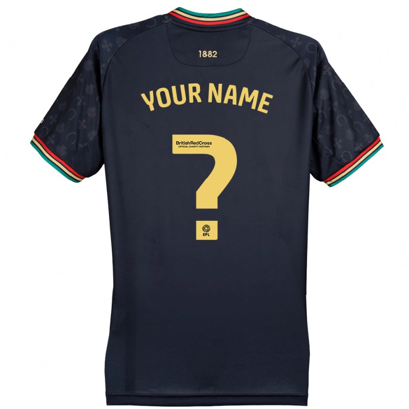 Danxen Mænd Dit Navn #0 Mørk Marineblå Udebane Spillertrøjer 2024/25 Trøje T-Shirt