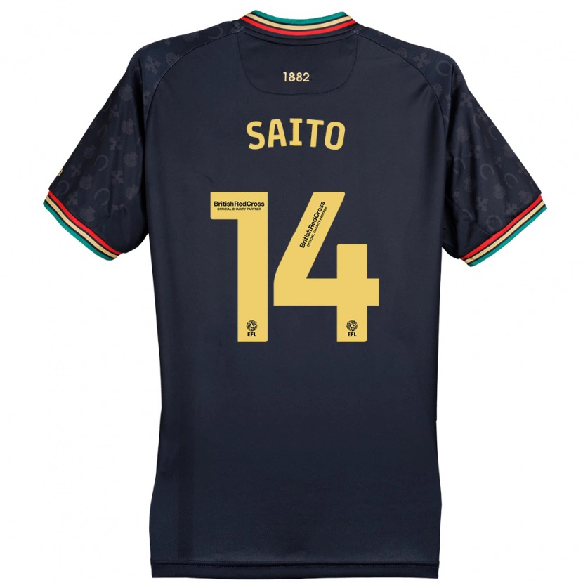 Danxen Mænd Koki Saito #14 Mørk Marineblå Udebane Spillertrøjer 2024/25 Trøje T-Shirt