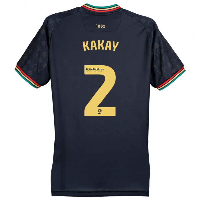 Danxen Mænd Osman Kakay #2 Mørk Marineblå Udebane Spillertrøjer 2024/25 Trøje T-Shirt