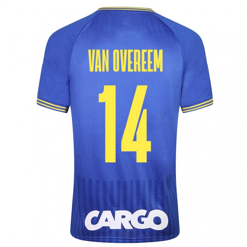 Danxen Mænd Joris Van Overeem #14 Hvid Udebane Spillertrøjer 2024/25 Trøje T-Shirt