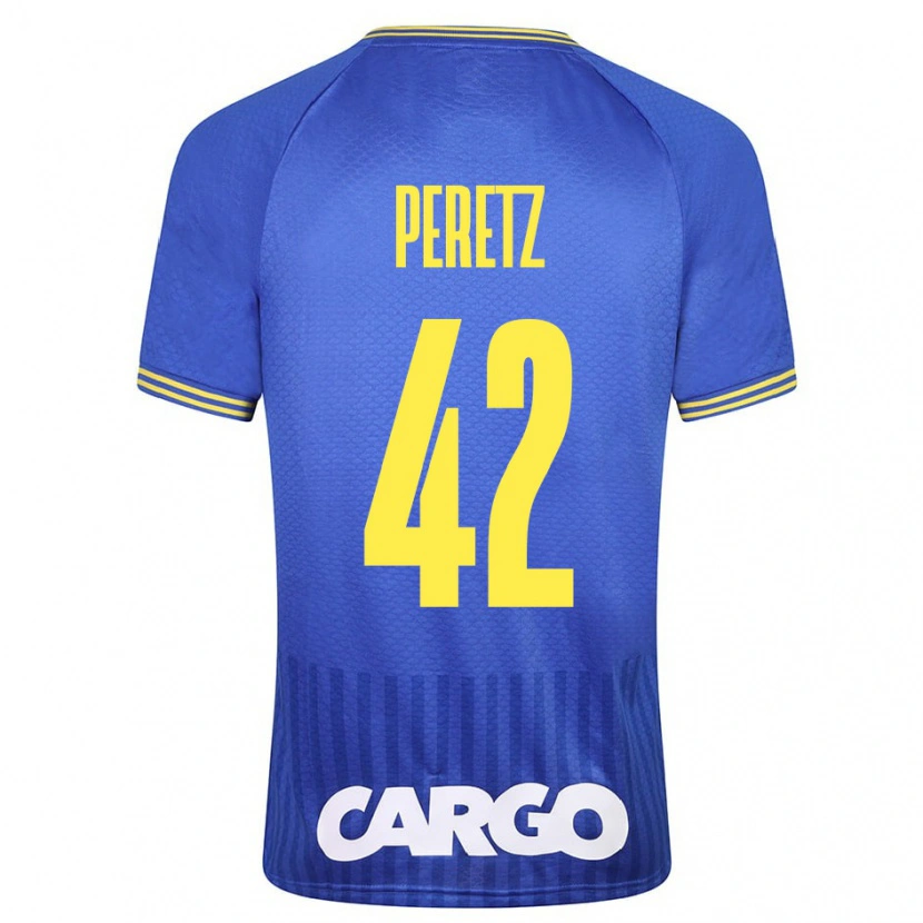 Danxen Mænd Dor Peretz #42 Hvid Udebane Spillertrøjer 2024/25 Trøje T-Shirt