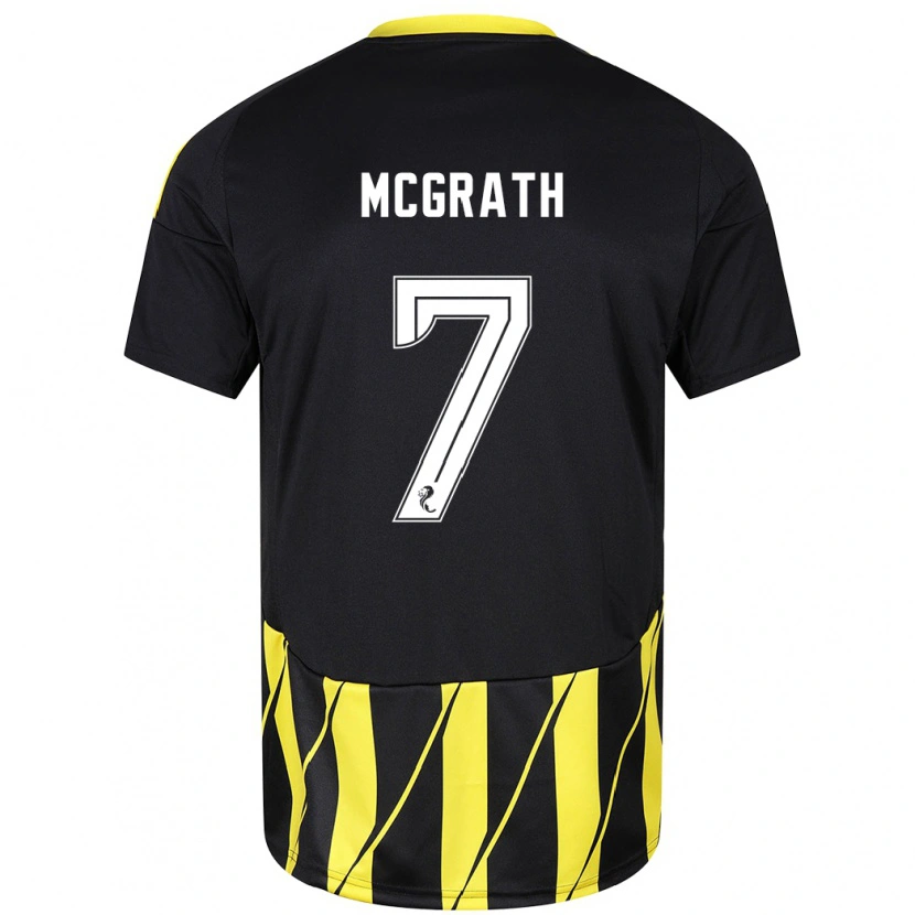 Danxen Mænd Jamie Mcgrath #7 Sort Gul Udebane Spillertrøjer 2024/25 Trøje T-Shirt