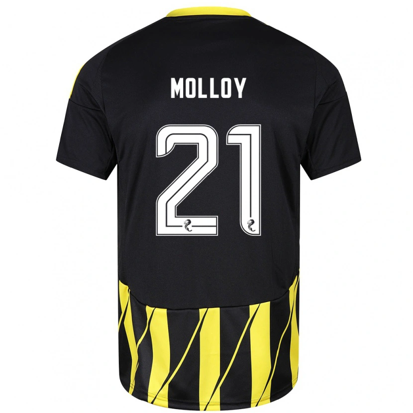 Danxen Mænd Gavin Molloy #21 Sort Gul Udebane Spillertrøjer 2024/25 Trøje T-Shirt