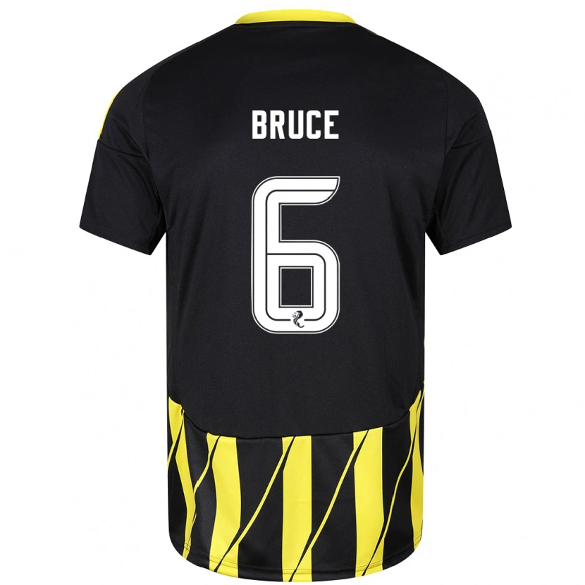 Danxen Mænd Natasha Bruce #6 Sort Gul Udebane Spillertrøjer 2024/25 Trøje T-Shirt