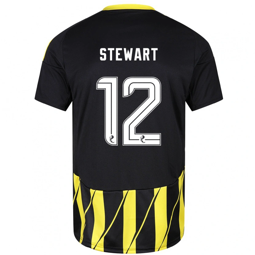 Danxen Mænd Hannah Stewart #12 Sort Gul Udebane Spillertrøjer 2024/25 Trøje T-Shirt
