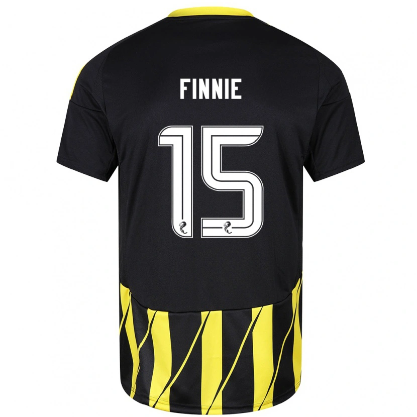 Danxen Mænd Maddison Finnie #15 Sort Gul Udebane Spillertrøjer 2024/25 Trøje T-Shirt
