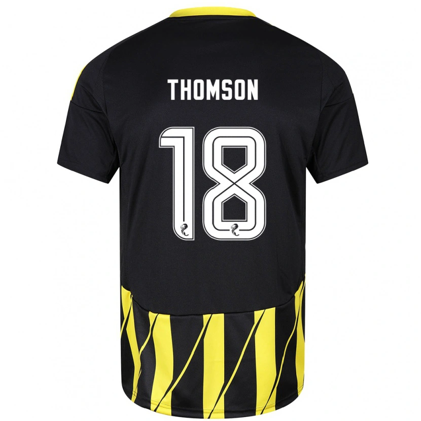 Danxen Mænd Eva Thomson #18 Sort Gul Udebane Spillertrøjer 2024/25 Trøje T-Shirt