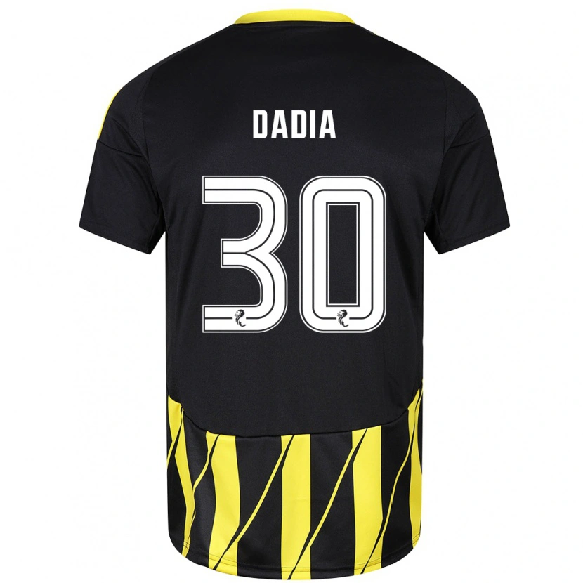Danxen Mænd Or Dadia #30 Sort Gul Udebane Spillertrøjer 2024/25 Trøje T-Shirt