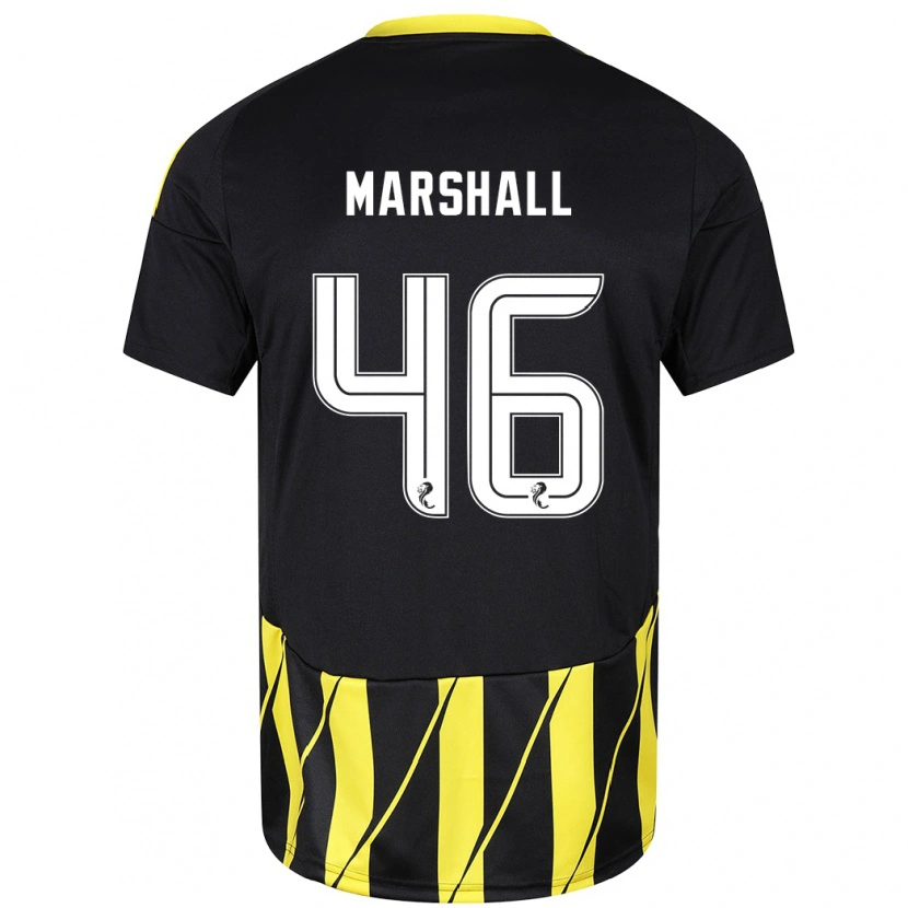 Danxen Mænd Findlay Marshall #46 Sort Gul Udebane Spillertrøjer 2024/25 Trøje T-Shirt