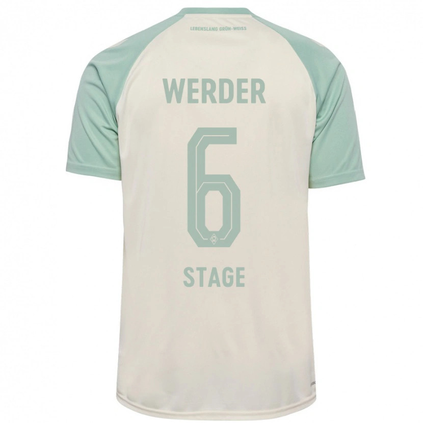 Danxen Mænd Jens Stage #6 Råhvid Lysegrøn Udebane Spillertrøjer 2024/25 Trøje T-Shirt