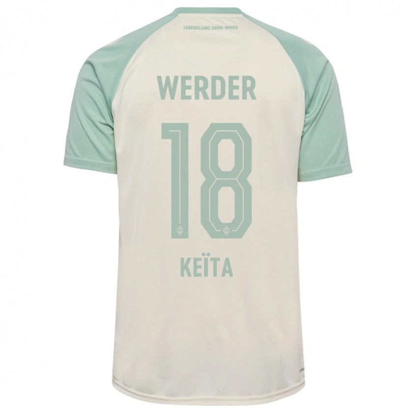 Danxen Mænd Naby Keïta #18 Råhvid Lysegrøn Udebane Spillertrøjer 2024/25 Trøje T-Shirt