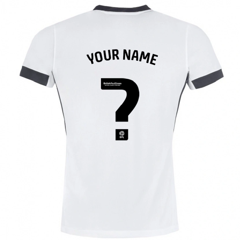 Danxen Mænd Dit Navn #0 Hvid Sort Udebane Spillertrøjer 2024/25 Trøje T-Shirt