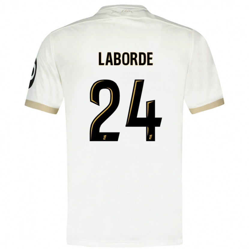 Danxen Mænd Gaëtan Laborde #24 Hvidguld Udebane Spillertrøjer 2024/25 Trøje T-Shirt