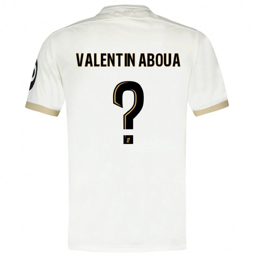Danxen Mænd Louis Valentin Aboua #0 Hvidguld Udebane Spillertrøjer 2024/25 Trøje T-Shirt
