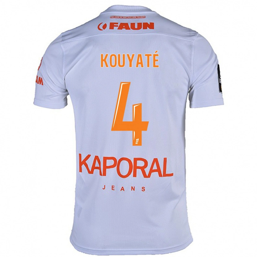Danxen Mænd Kiki Kouyaté #4 Hvid Udebane Spillertrøjer 2024/25 Trøje T-Shirt