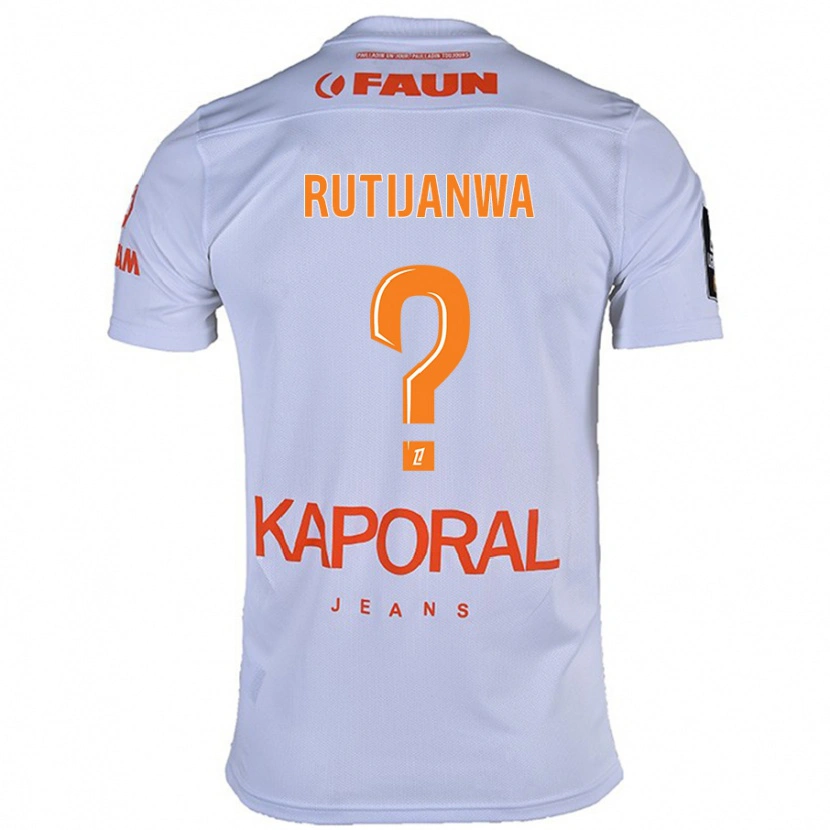 Danxen Mænd Tyron Rutijanwa #0 Hvid Udebane Spillertrøjer 2024/25 Trøje T-Shirt