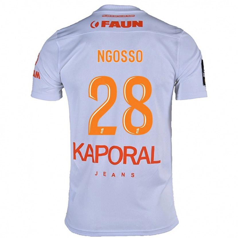 Danxen Mænd Glenn Ngosso #28 Hvid Udebane Spillertrøjer 2024/25 Trøje T-Shirt