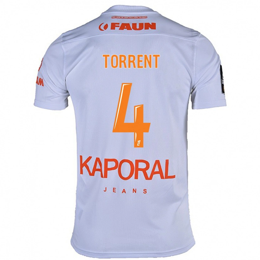 Danxen Mænd Marion Torrent #4 Hvid Udebane Spillertrøjer 2024/25 Trøje T-Shirt