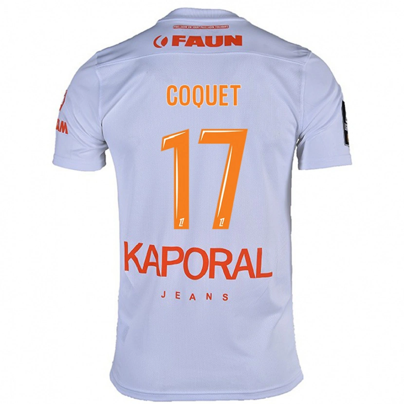 Danxen Mænd Judith Coquet #17 Hvid Udebane Spillertrøjer 2024/25 Trøje T-Shirt